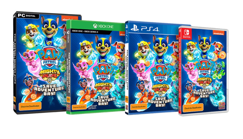 PAW PATROL: MIGHTY PUPS SAVE ADVENTURE BAY’, Paw patrol, Nickelodeon, switch, pups, videogame