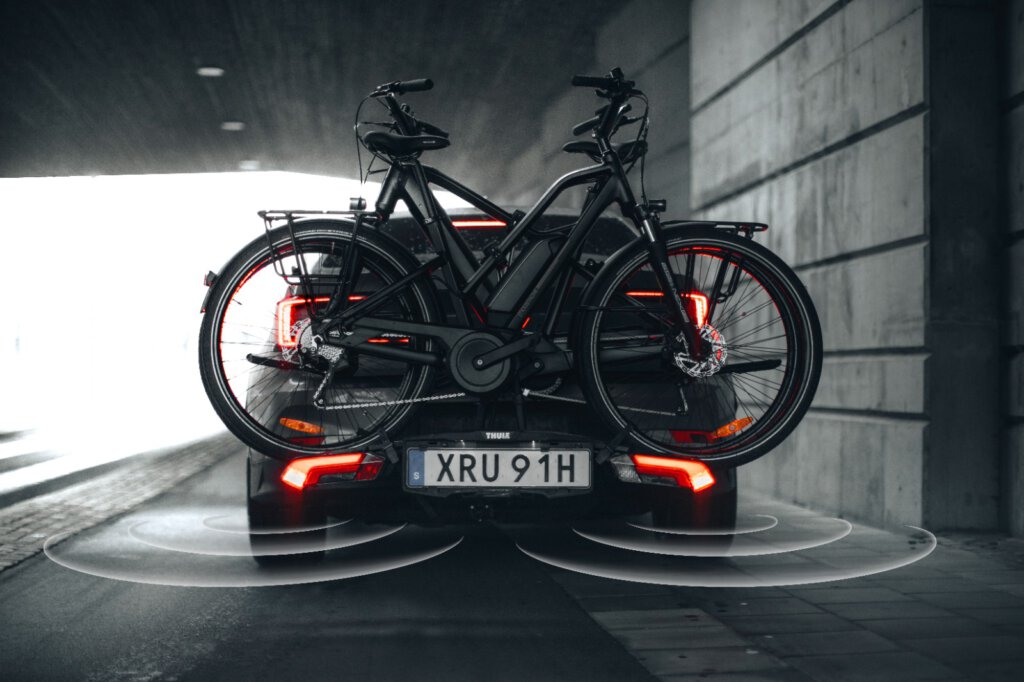 Thule ParkSecur fietsendrager, fietsendrager met parksensoren, de beste fietsendrager