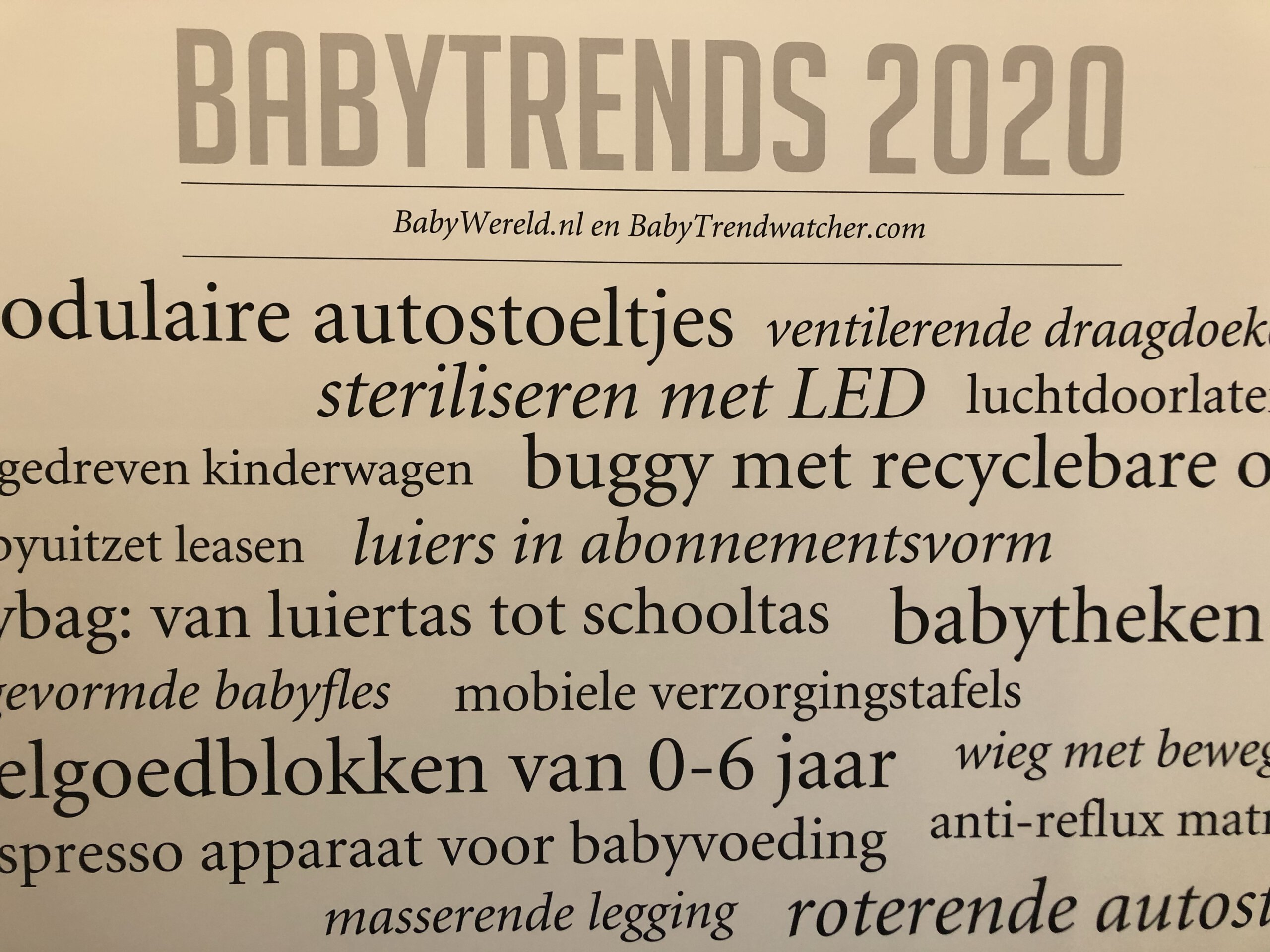 trendrapport, Babytrends, babywereld, 2020