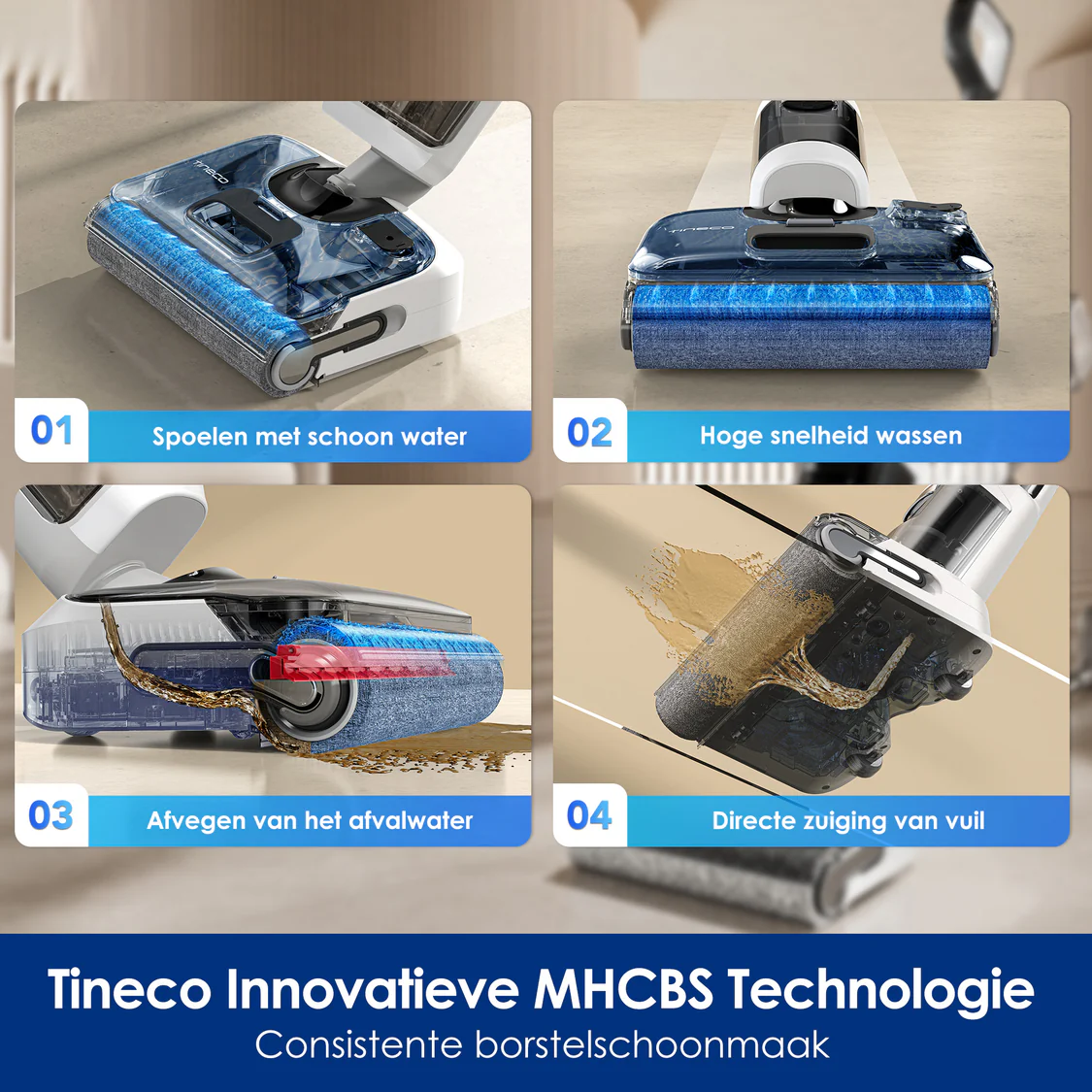 Tineco, dweilstofzuiger, Tineco, dweilstofzuiger, stofzuiger met dweilfunctie